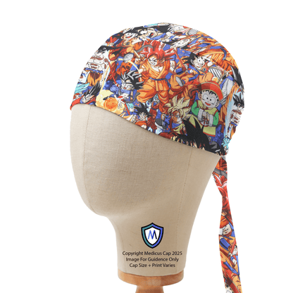 Gorro quirúrgico con ondas japonesas de anime 