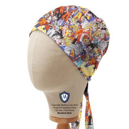 Gorro quirúrgico con ondas japonesas de anime 