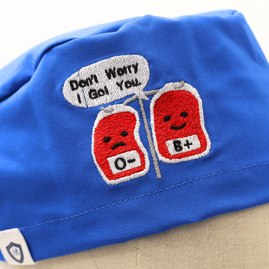 Embroidery - Blood B Positive - Scrub Cap