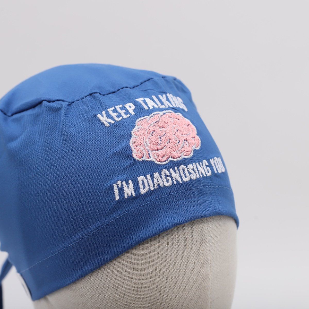 Embroidery - Brain Diagnosing Keep Talking Scrub Cap