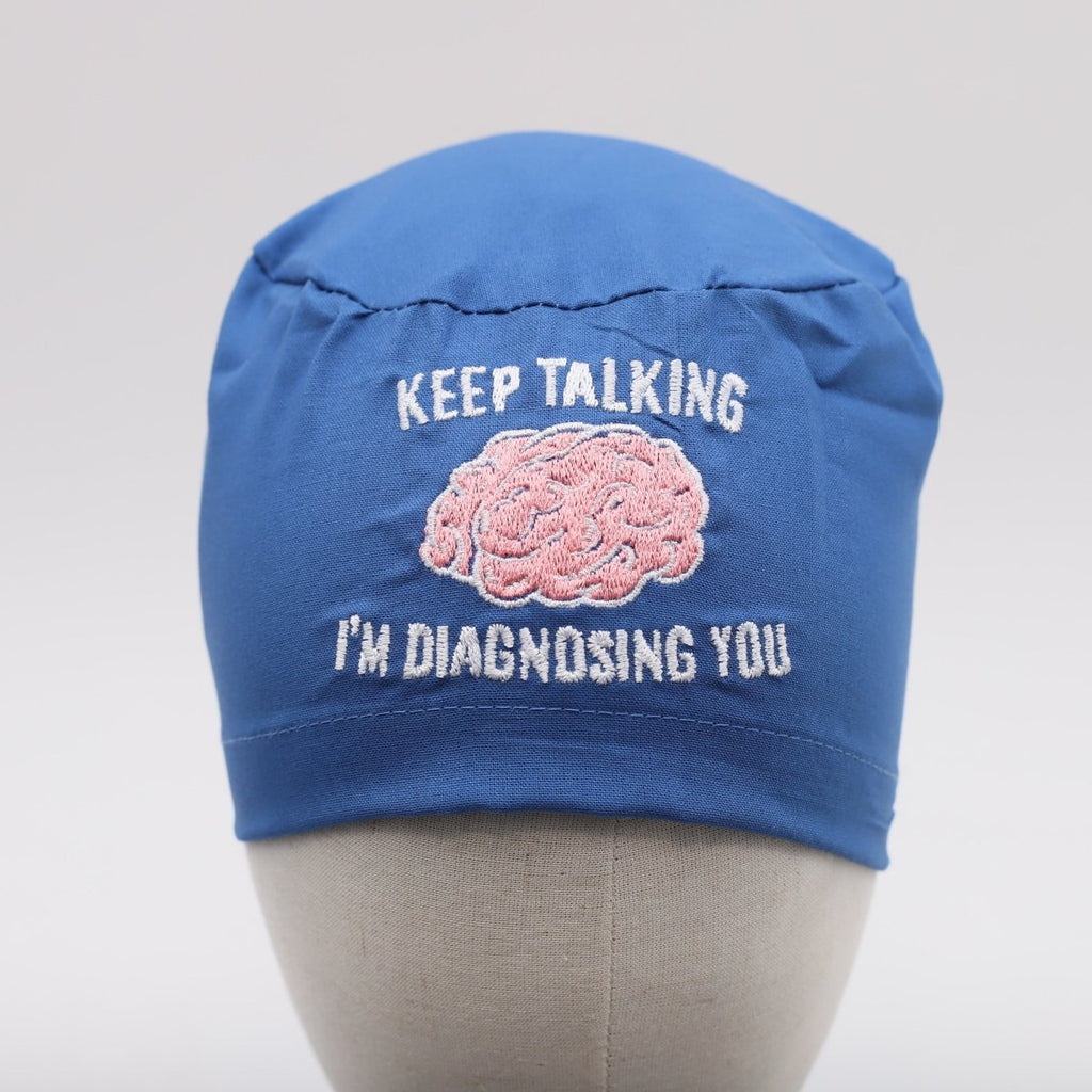 Embroidery - Brain Diagnosing Keep Talking Scrub Cap