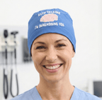 Embroidery - Brain Diagnosing Keep Talking Scrub Cap