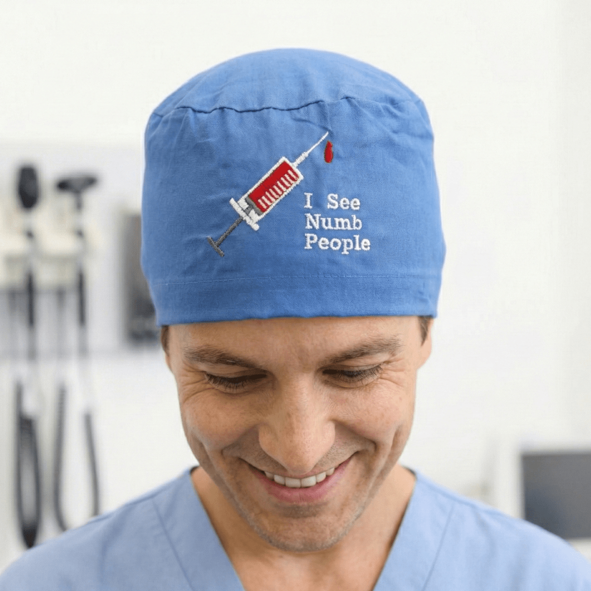 Embroidery - I See Numb People - Scrub Cap