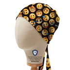 Emoji Movie Smiley Face scrub cap in Bandana tie-back style