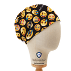 Emoji Movie Smiley Face scrub cap in Duchess elastic-back style