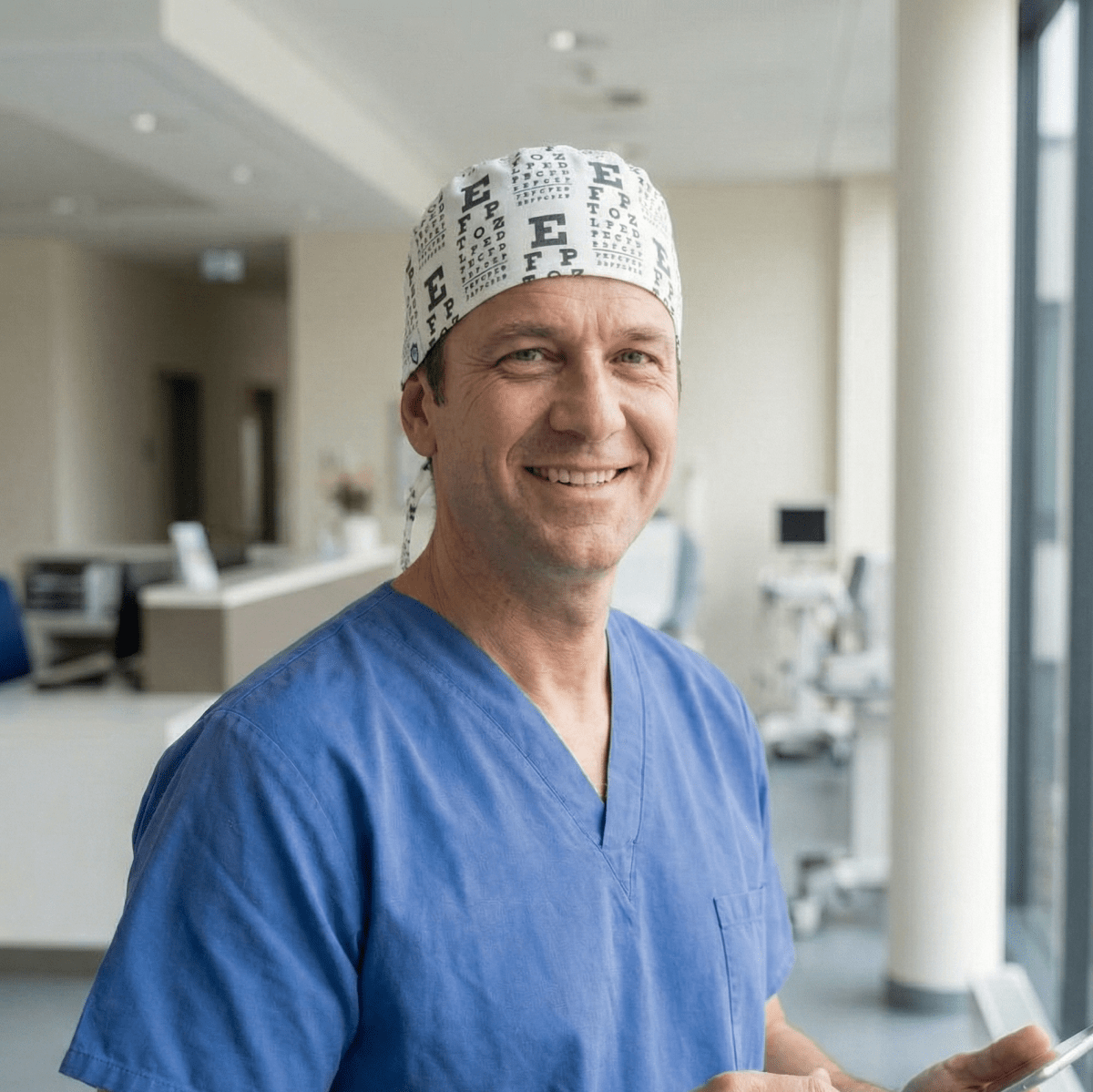 Eye Chart Test Scrub Cap