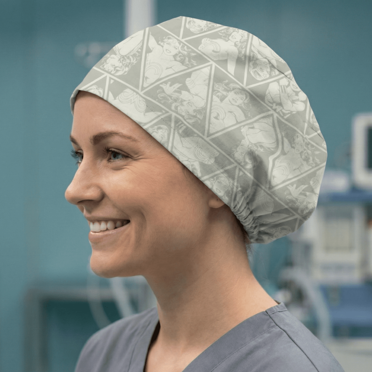 Faded Wonder Woman Diamonds Scrub Cap