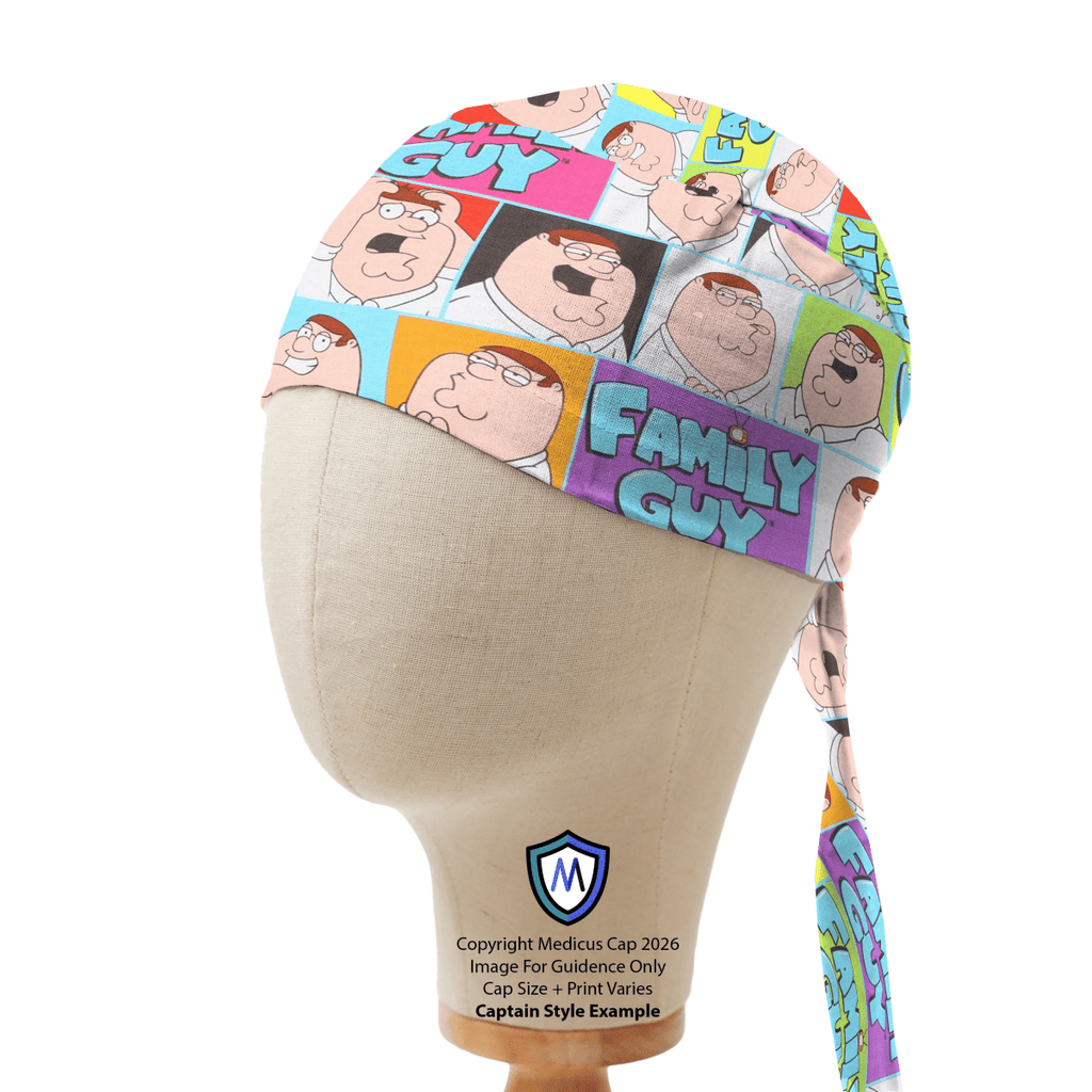 Gorro quirúrgico con multitud de la familia Simpsons de dibujos animados de televisión