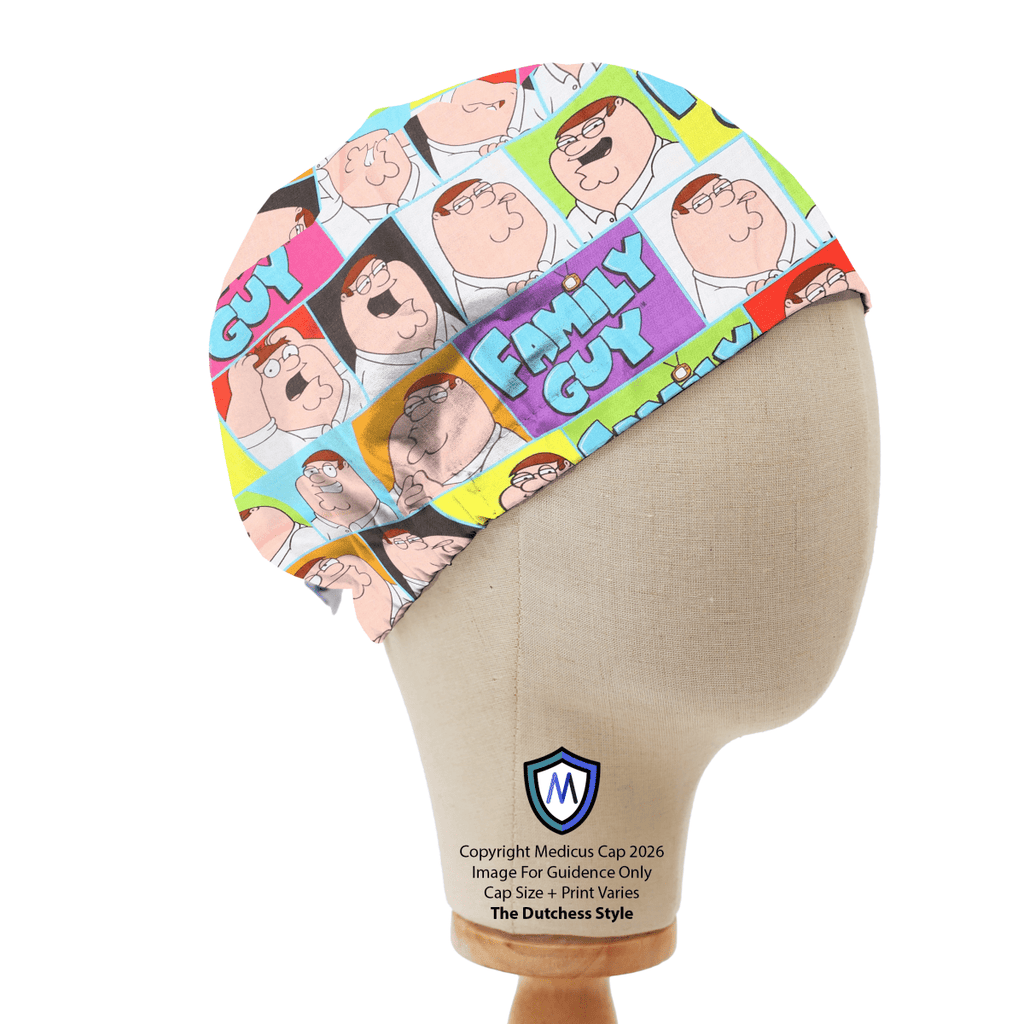 Gorro quirúrgico con multitud de la familia Simpsons de dibujos animados de televisión