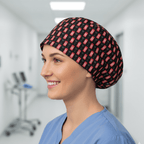 Flag UK Phonebox scrub cap shown on model