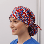 Flag UK scrub cap shown on model