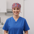 Flag UK scrub cap shown on model