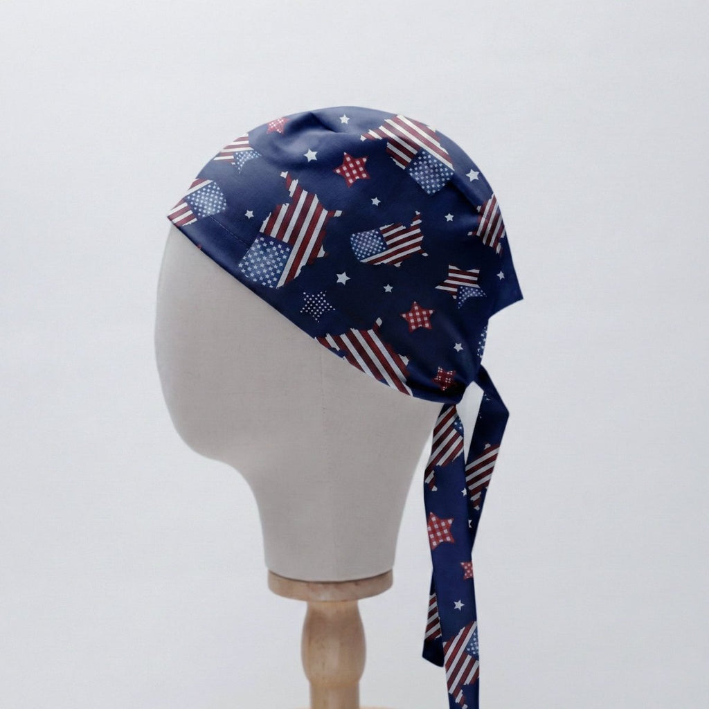 Flag and Map USA Scrub Cap