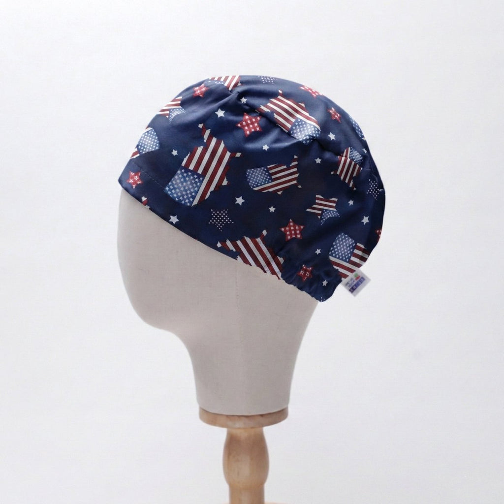 Flag and Map USA Scrub Cap