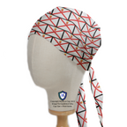 Flag Jersey Island scrub cap in Bandana tie-back style