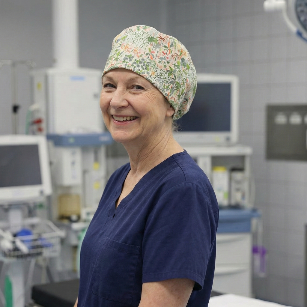 Gorro quirúrgico con estampado floral de jungla