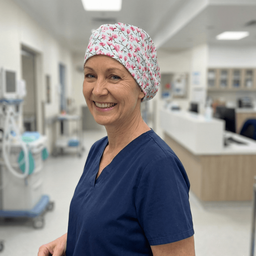 Floral Tree Blossom Scrub Cap scrub cap detail view 2