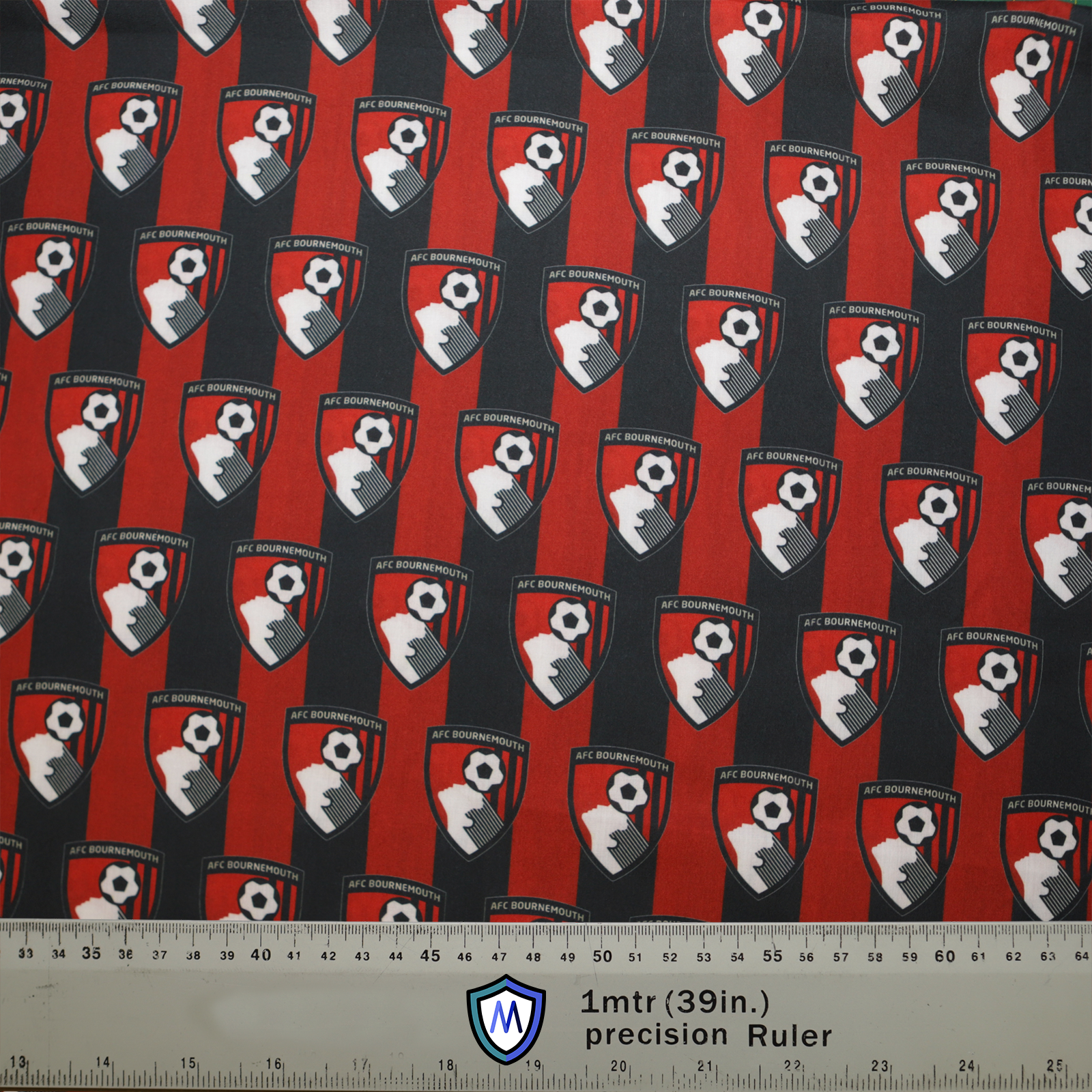 Football Club AFC Bournemouth FC Scrub Cap from Medicus Scrub Caps, featuring a repeating red and black team crest pattern.