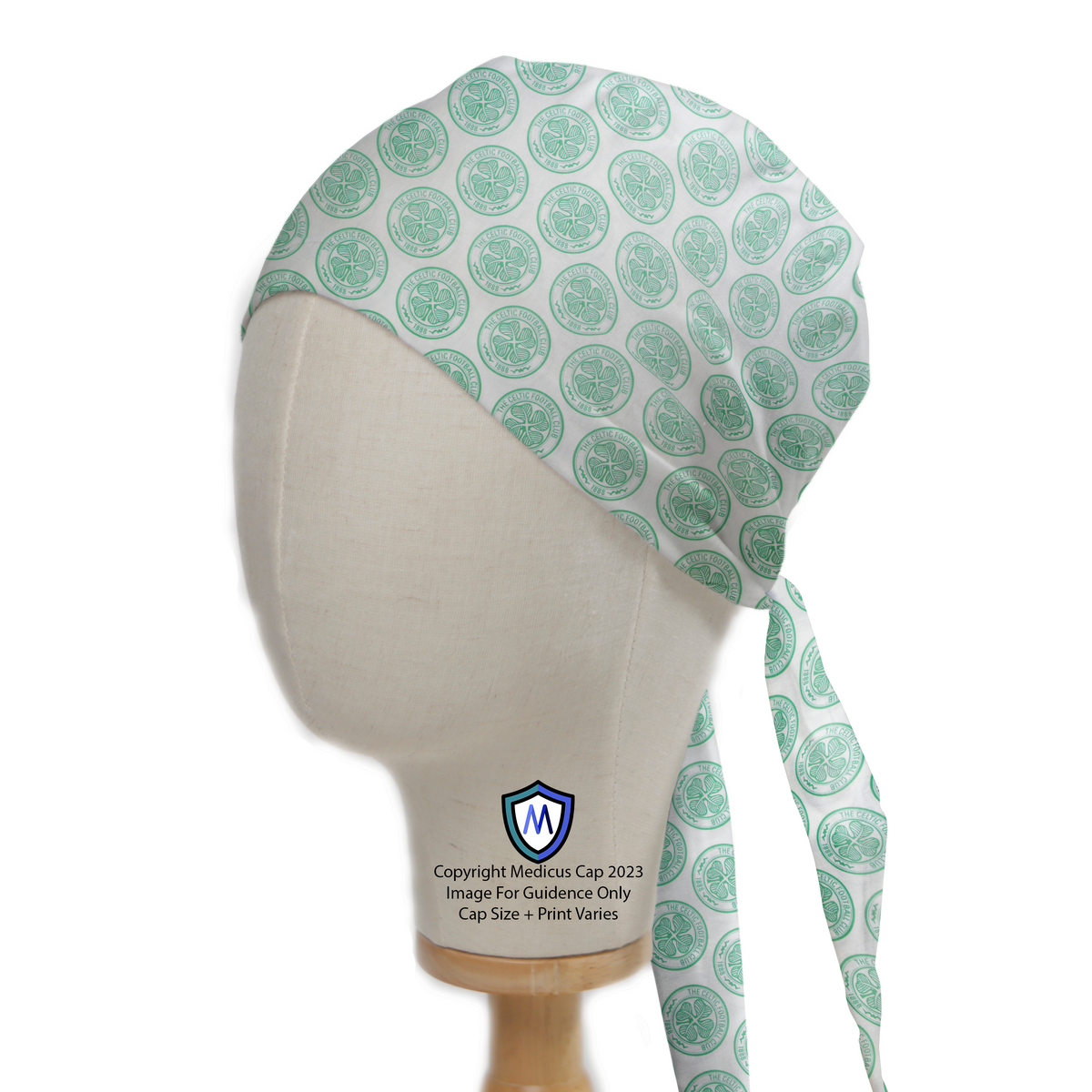Football Club Celtic FC scrub cap in Bandana tie-back style