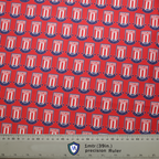 Football Club Stoke City FC scrub cap pattern shown flat