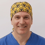 Football Club Wolverhampton scrub cap shown on model