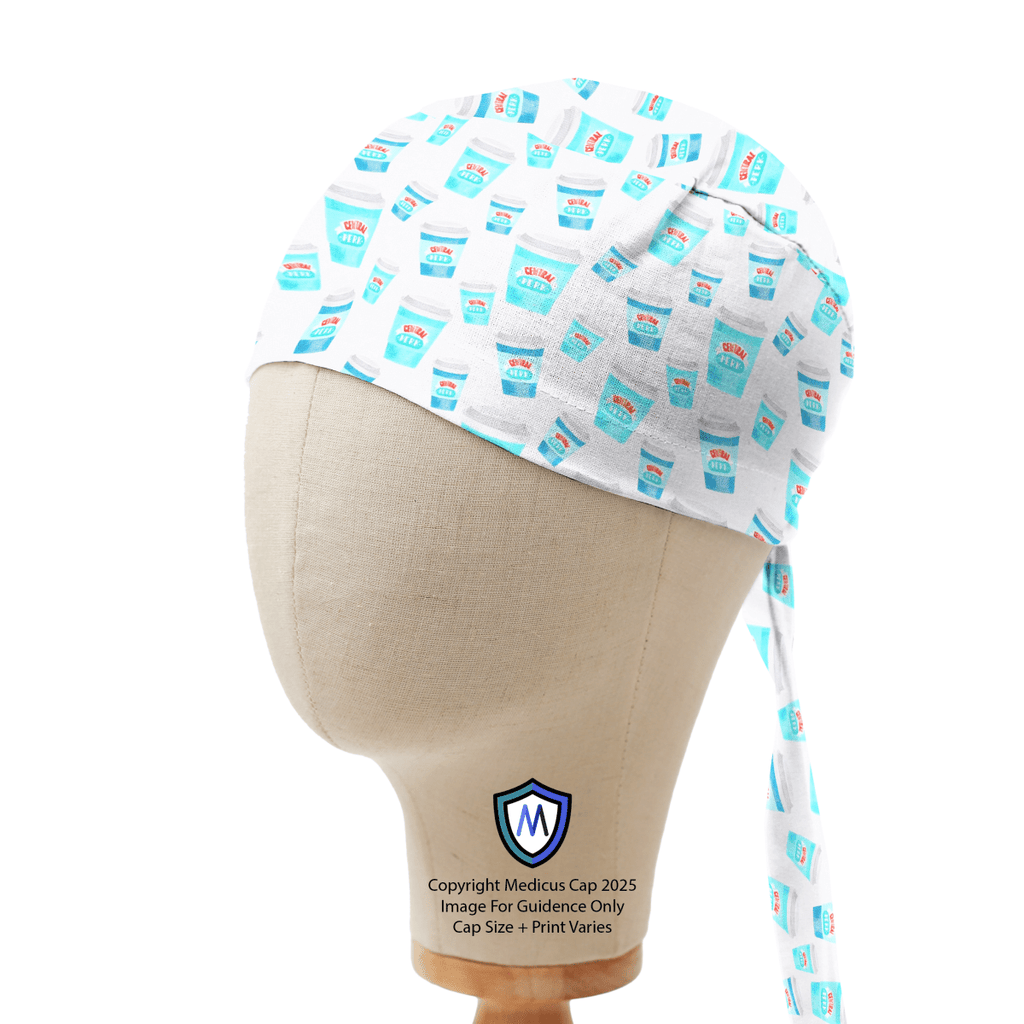 Gorro quirúrgico con tazas de café de Friends Central Perk