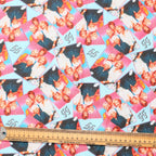 Golden Girls TV Miami scrub cap fabric pattern close-up
