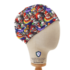 Halloween Scary Clowns scrub cap in Duchess elastic-back style