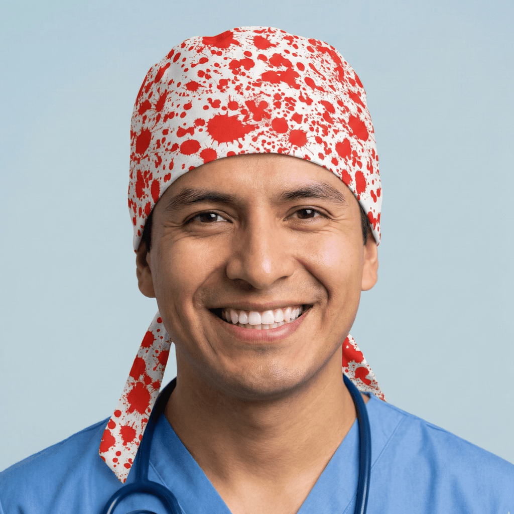 Halloween Blood Splatter Scrub Caps