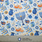 Hanukkah Celebrations Trinkets fabric pattern detail close-up