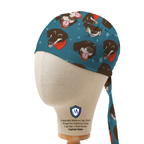 Happy Dog Neckerchief scrub cap in Captain fitted style