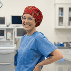 Harry Potter Gryffindor scrub cap shown on model