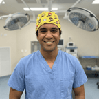 Harry Potter Nimbus 2000 scrub cap shown on model
