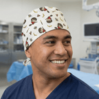 Harry Potter Quidditch scrub cap shown on model