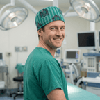 Harry Potter Slytherin scrub cap shown on model