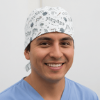 Harry Potter Wizard In Training scrub cap shown on model