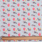 Heart Puns Go With The Flow scrub cap pattern detail on mannequin