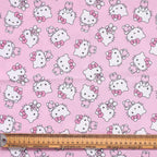 Hello Kitty Kawaii Head Toss scrub cap pattern shown flat