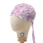 Hello Kitty Kawaii Head Toss scrub cap in Captain fitted style