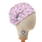 Hello Kitty Kawaii Head Toss scrub cap in Elastic Backed no-tie style