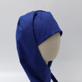 Blue hijab scrub cap by Medicus Scrub Caps. A reusable theatre hat designed for full coverage and comfort in medical settings.