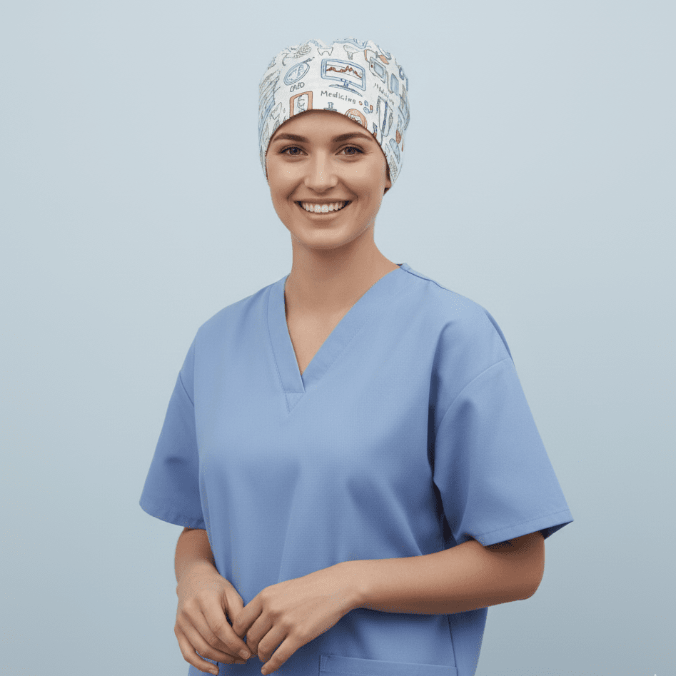 Hopsital Surgery Large Cartoon Scrub Cap