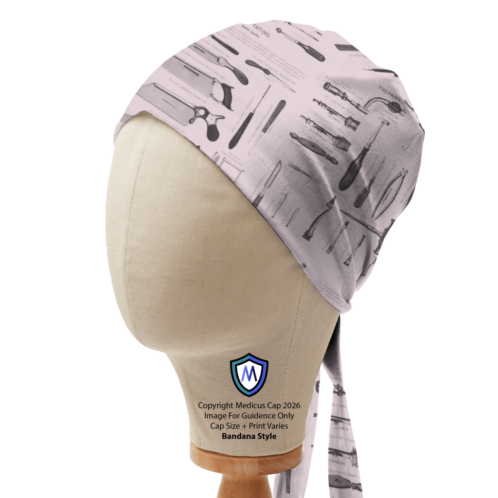 Herramientas de hospital en gorra quirúrgica blanca n.° 1