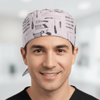 Hospital Textbook Surgeon Knives Saw scrub cap in Captain fitted style
