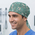 Hospital Tools Surgeons Table On Teal Blue Scrub Cap