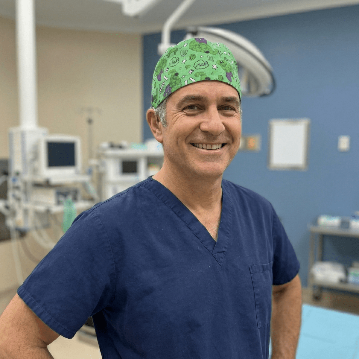 Hulk Smash Bash Superhero Scrub Cap