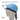 Medical scrub cap on a mannequin head, featuring a customizable ID band around the cap, with options to customize colors. The cap is in a Captain Style design with blue fabric and a dark band.