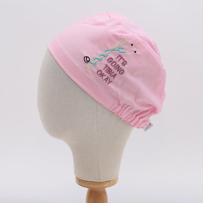 Gorro quirúrgico bordado con mano de esqueleto