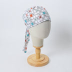 Back view of scrub cap showing tie-back design