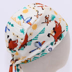 Lion King Timone And Pumba scrub cap fabric pattern close-up